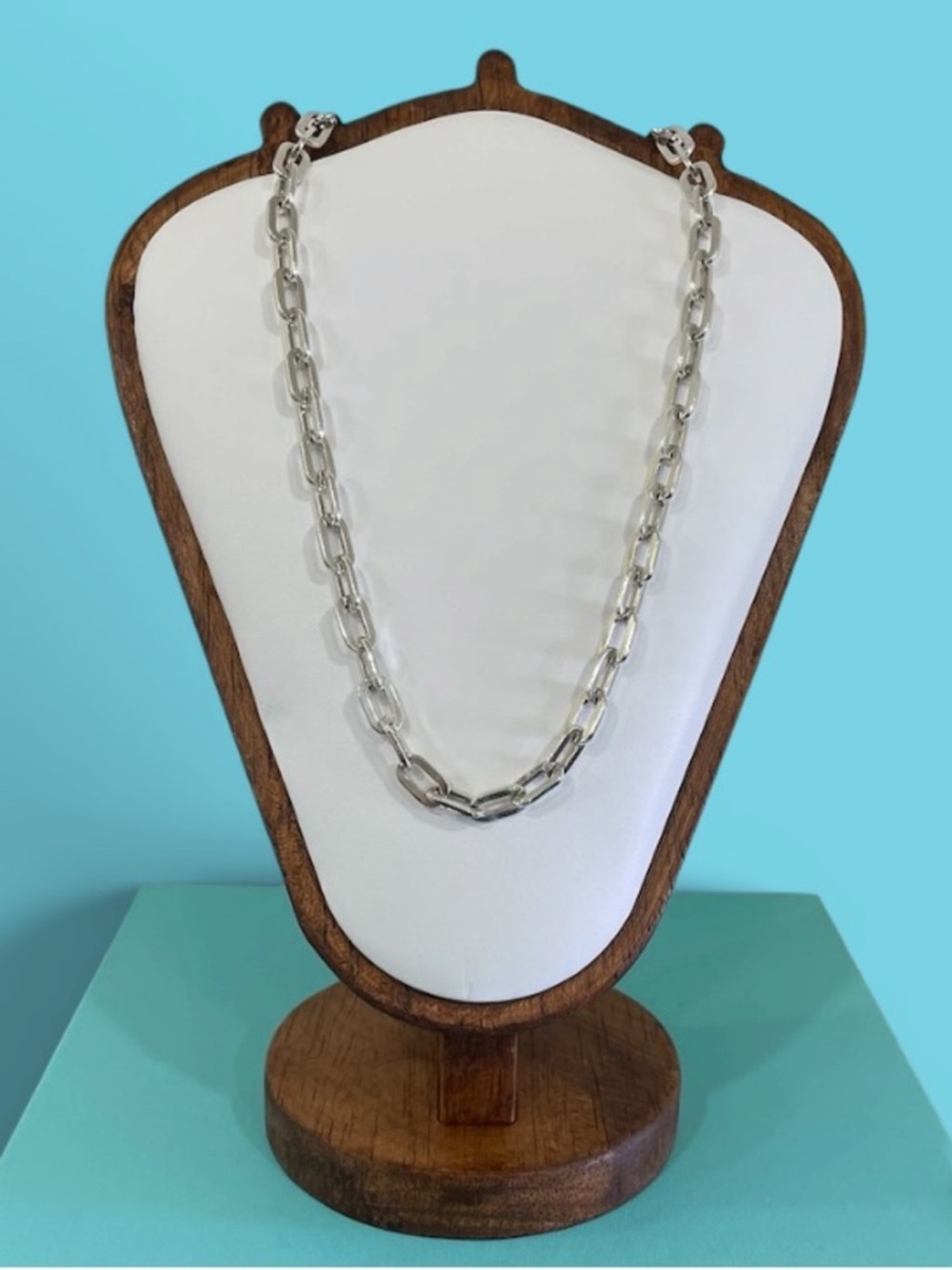 Tiffany vintage sterling silver flat oval link chain necklace 16”